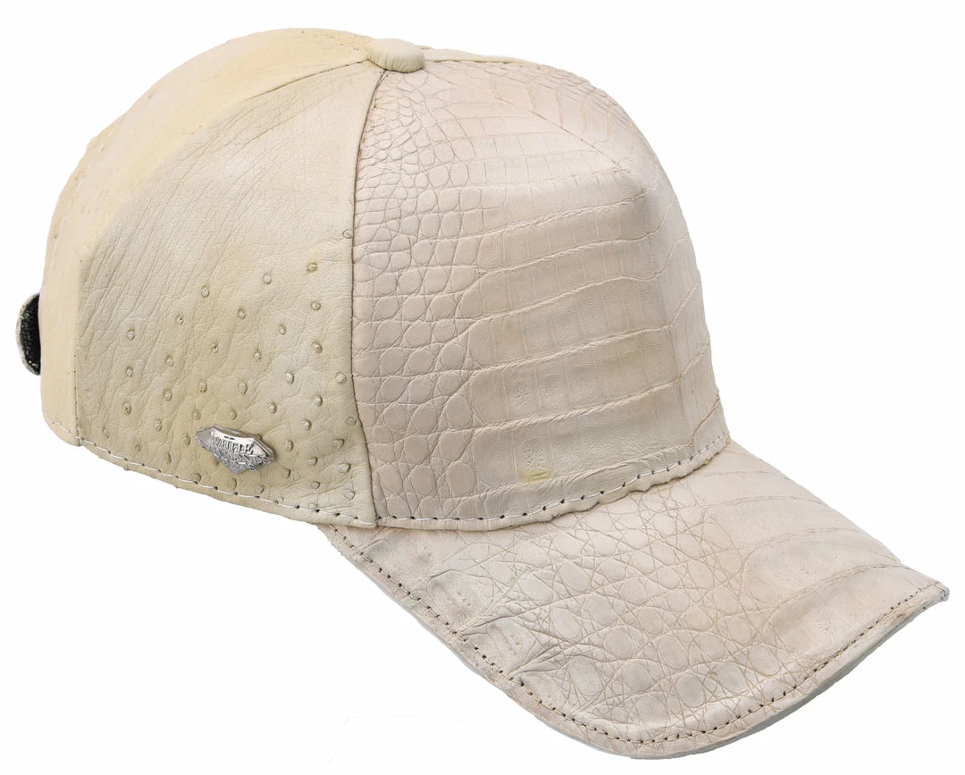 Guadalajara Western Wear Accessories White Diamond Avestruz Exotic Cap - Hueso 3 Guadalajara Western Wear Accessories White Diamond Avestruz Exotic Cap - Hueso