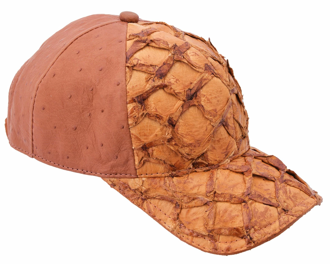 Guadalajara Western Wear White Diamond Pirarucu Print Exotic Cap - Cognac / Negro Accessories 3 Guadalajara Western Wear White Diamond Pirarucu Print Exotic Cap - Cognac / Negro Accessories