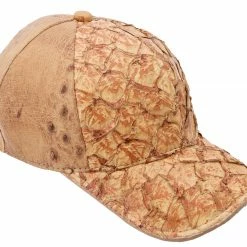 Guadalajara Western Wear Accessories White Diamond Pirarucu Print Exotic Cap - Cognac / Orix