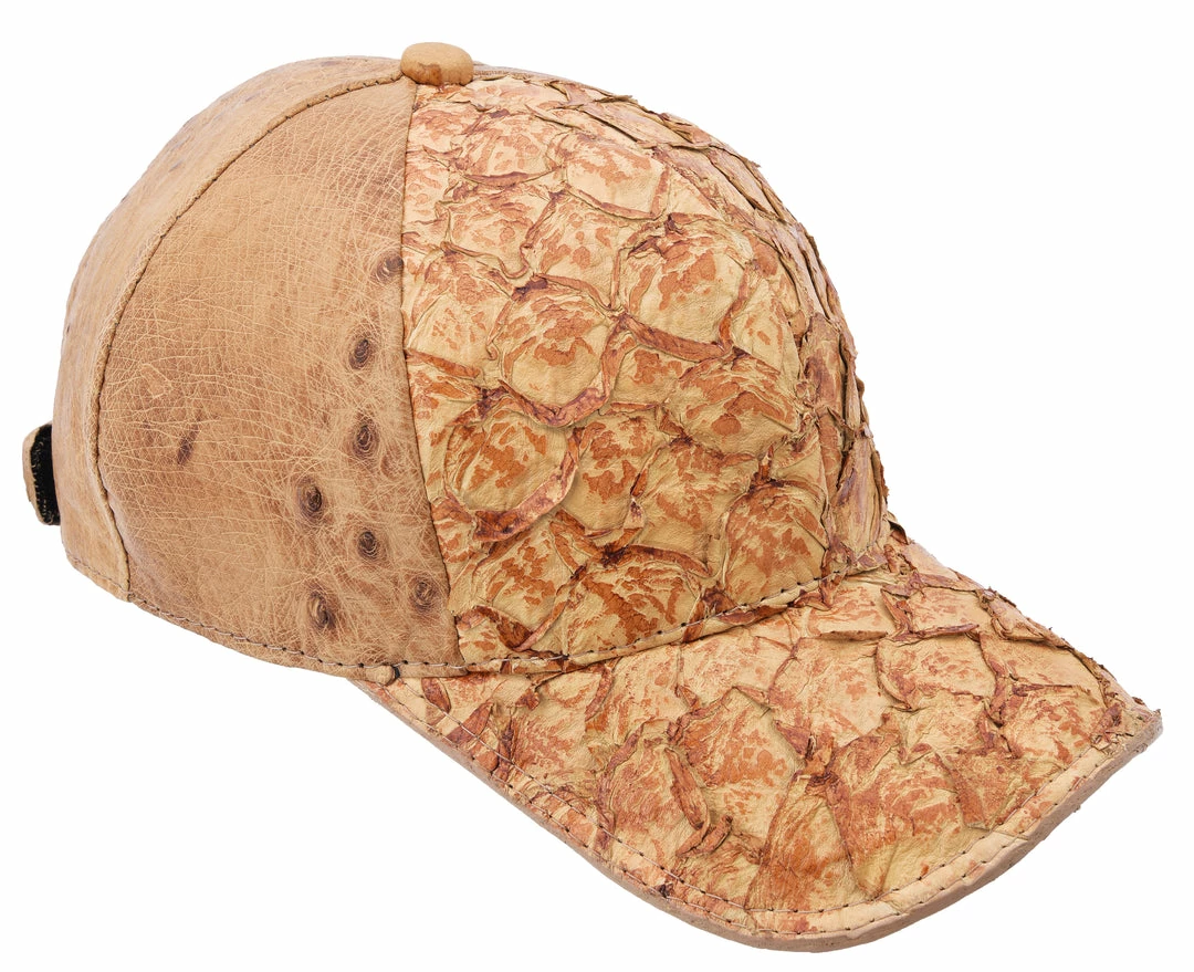 Guadalajara Western Wear Accessories White Diamond Pirarucu Print Exotic Cap - Cognac / Orix 3 Guadalajara Western Wear Accessories White Diamond Pirarucu Print Exotic Cap - Cognac / Orix