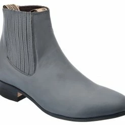 Guadalajara Western Wear White Diamond Piel Napa Botin Charro - Gris