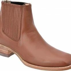 Guadalajara Western Wear White Diamond Piel Napa Botin Rodeo Charro Square Toe - Tobacco Men