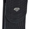 Guadalajara Western Wear White Diamond Funda Python Leather Cell Phone Case - Negro