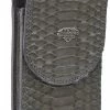 Guadalajara Western Wear White Diamond Funda Python Leather Cell Phone Case - Gris Accessories
