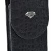 Guadalajara Western Wear White Diamond Funda Cocodrilo Leather Cell Phone Case - Negro
