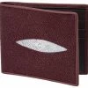 Guadalajara Western Wear White Diamond Mantarraya Leather Wallet - Vino Accessories