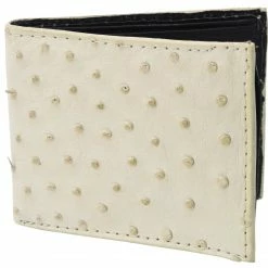 Guadalajara Western Wear White Diamond Avestruz Leather Wallet - Hueso