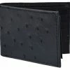 Guadalajara Western Wear Accessories White Diamond Avestruz Leather Wallet - Negro