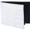 Guadalajara Western Wear Accessories White Diamond Cocodrilo Leather Wallet - Blanco