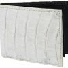 Guadalajara Western Wear White Diamond Cocodrilo Leather Wallet - Hueso Accessories
