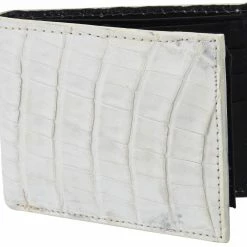 Guadalajara Western Wear White Diamond Cocodrilo Leather Wallet - Hueso Accessories