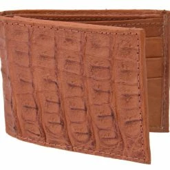 Guadalajara Western Wear White Diamond Cocodrilo Leather Wallet - Cognac