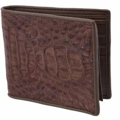Guadalajara Western Wear White Diamond Cocodrilo Leather Wallet - Cafe Accessories