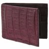 Guadalajara Western Wear Accessories White Diamond Cocodrilo Leather Wallet - Vino