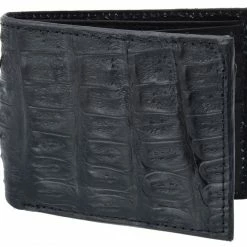 Guadalajara Western Wear White Diamond Cocodrilo Leather Wallet - Negro