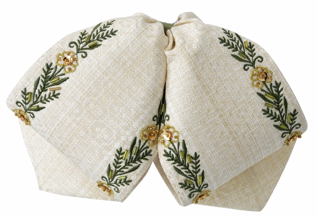 Guadalajara Western Wear Accessories Moño Charro - Beige / Verde 3 Guadalajara Western Wear Accessories Moño Charro - Beige / Verde