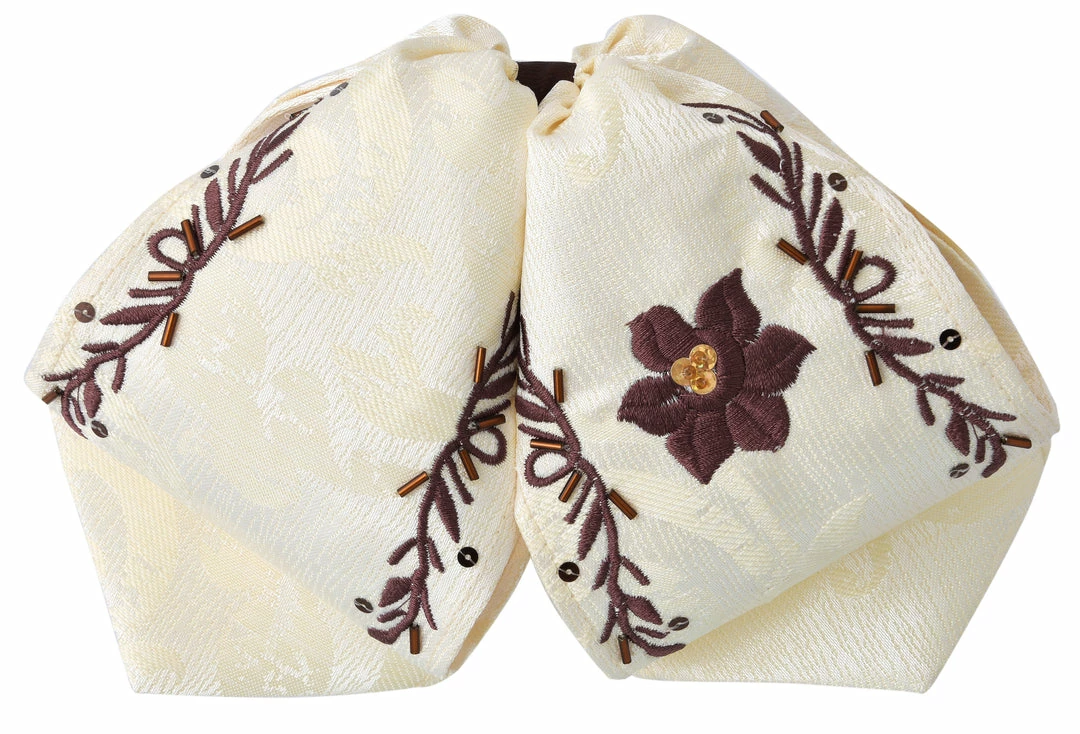 Guadalajara Western Wear Accessories Moño Charro - Beige Flor 3 Guadalajara Western Wear Accessories Moño Charro - Beige Flor