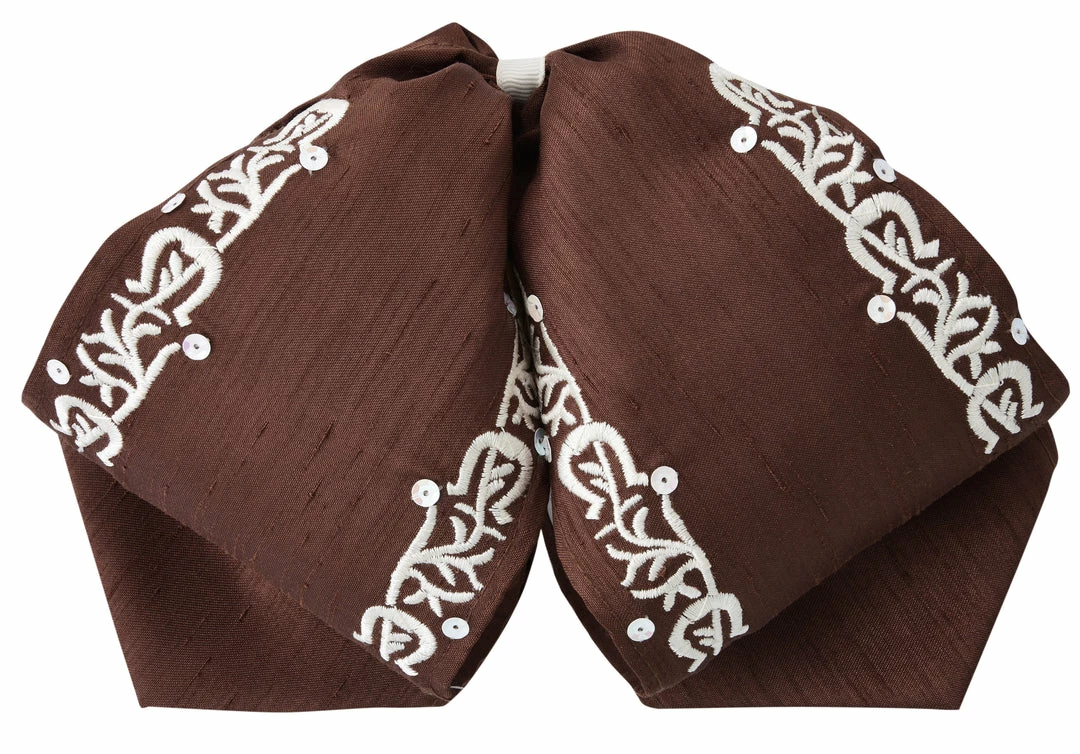 Guadalajara Western Wear Moño Charro - Cafe / Blanco Accessories 3 Guadalajara Western Wear Moño Charro - Cafe / Blanco Accessories