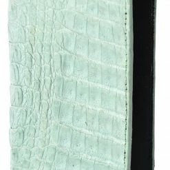 Guadalajara Western Wear White Diamond Cocodrilo Porta Chequera Leather Wallet - Pistacho