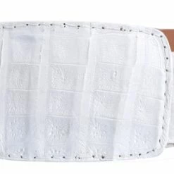 Guadalajara Western Wear Men White Diamond Caiman Leather Belt - Blanco