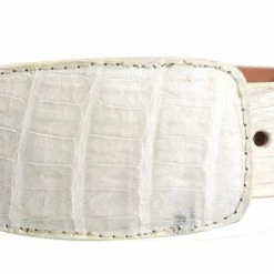 Guadalajara Western Wear White Diamond Caiman Leather Belt - Hueso Men