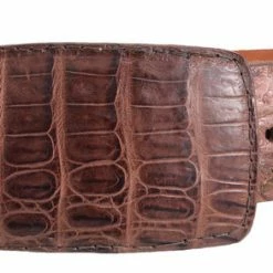 Guadalajara Western Wear White Diamond Caiman Leather Belt - Cafe Men
