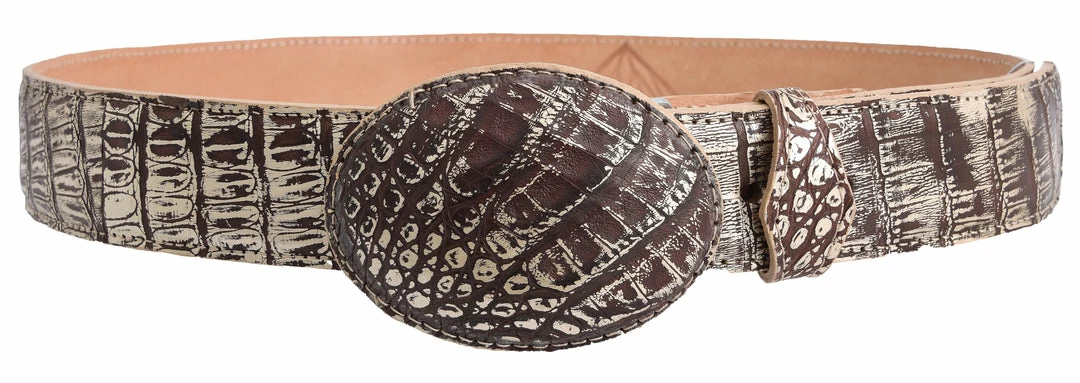 Guadalajara Western Wear White Diamond Cocodrilo Glaseasdo Leather Belt - Cafe Rustico Men 3 Guadalajara Western Wear White Diamond Cocodrilo Glaseasdo Leather Belt - Cafe Rustico Men