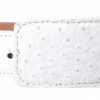 Guadalajara Western Wear White Diamond Avestruz Leather Belt - Blanco