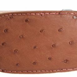Guadalajara Western Wear Men White Diamond Avestruz Leather Belt - Cognac