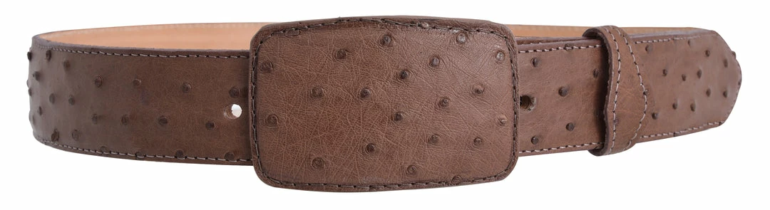 Guadalajara Western Wear White Diamond Avestruz Leather Belt - Cafe Men 3 Guadalajara Western Wear White Diamond Avestruz Leather Belt - Cafe Men