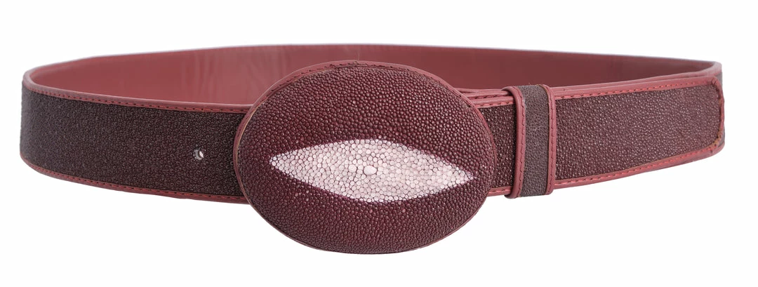 Guadalajara Western Wear White Diamond Mantarraya Leather Belt - Vino 3 Guadalajara Western Wear White Diamond Mantarraya Leather Belt - Vino