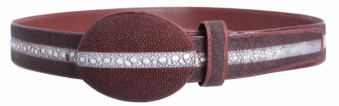 Guadalajara Western Wear Men White Diamond Mantarraya Leather Belt - Vino 3 Guadalajara Western Wear Men White Diamond Mantarraya Leather Belt - Vino