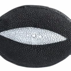 Guadalajara Western Wear White Diamond Mantarraya Leather Belt - Negro