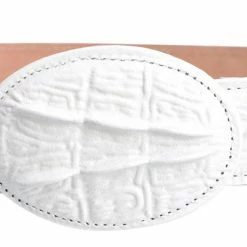 Guadalajara Western Wear Men White Diamond Cocodrilo Imitation Leather Belt - Blanco