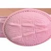 Guadalajara Western Wear Men White Diamond Cocodrilo Imitation Leather Belt - Rosa