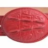 Guadalajara Western Wear White Diamond Cocodrilo Imitation Leather Belt - Rojo