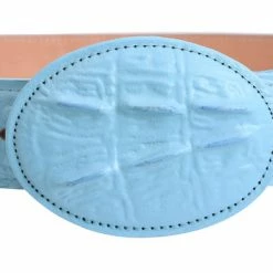 Guadalajara Western Wear White Diamond Cocodrilo Imitation Leather Belt - Azul Cielo