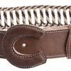 Guadalajara Western Wear White Diamond Soga Escalera Leather Belt - Cafe Men