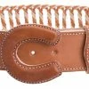 Guadalajara Western Wear White Diamond Escalera Leather Belt - Natural