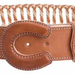 Guadalajara Western Wear White Diamond Escalera Leather Belt - Natural