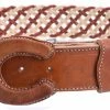 Guadalajara Western Wear White Diamond Soga Escalera Leather Belt - Natural / Vino Men