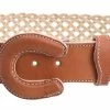Guadalajara Western Wear White Diamond Soga Escalera Leather Belt - Light Brown