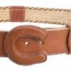 Guadalajara Western Wear White Diamond Soga En Linea Leather Belt - Cafe
