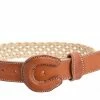 Guadalajara Western Wear Men White Diamond Escalera Cruzada Leather Belt - Natural