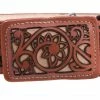 Guadalajara Western Wear White Diamond Lazer Cut Leather Belt - Cognac Men