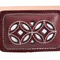 Guadalajara Western Wear White Diamond Nevajeado Leather Belt - Vino