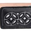 Guadalajara Western Wear Men White Diamond Nevajeado Leather Belt - Negro