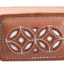 Guadalajara Western Wear Men White Diamond Nevajeado Leather Belt - Natural