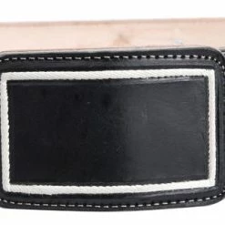 Guadalajara Western Wear White Diamond Pita Cordenado Leather Belt - Negro