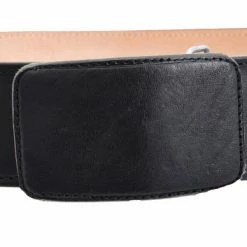 Guadalajara Western Wear Men White Diamond Leather Belt - Negro